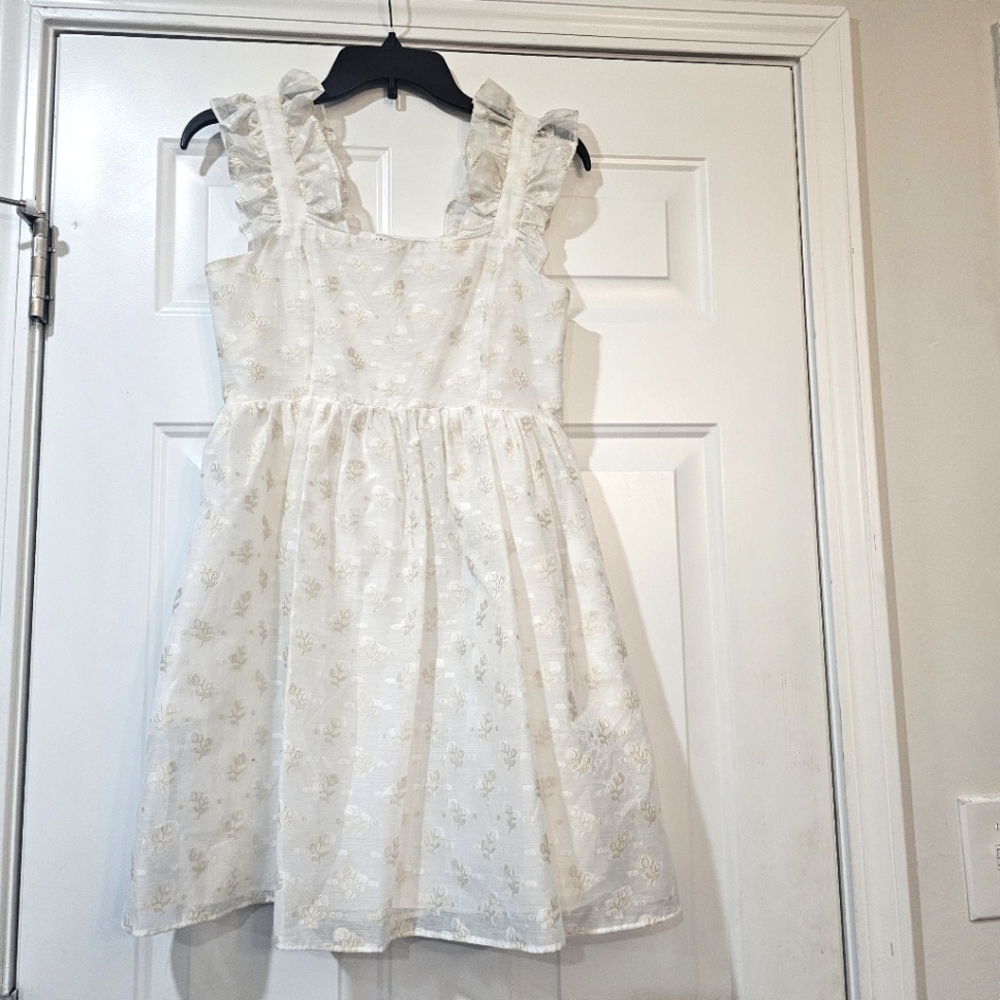 English Factory Floral Embroidery Organza Mini Dress Size XS